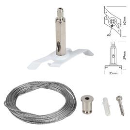 SEILABHÄNGUNG-SET für 3-PHASEN STROMSCHIENEN, weiss