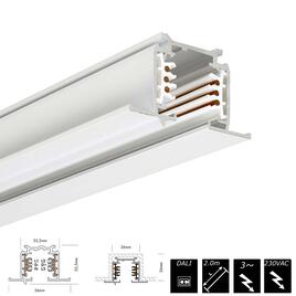 STROMSCHIENE 3-PHASEN DALI 230V, EINBAU, weiss, 2m