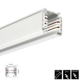 STROMSCHIENE 3-PHASEN 230V, AUFBAU, weiss, 1m