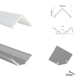 SET C-LINE CORNER ALU - COVER TRIANGLE FROST - CAP ALU - 2m