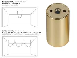 ENDKAPPE 02 ANBAU DREHBAR, OPAL SHAPE, gold