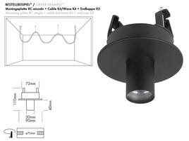 MONTAGEPLATTE RC EINZELN, OPAL SHAPE, schwarz