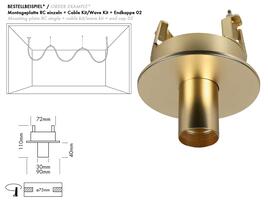MONTAGEPLATTE RC EINZELN, OPAL SHAPE, gold