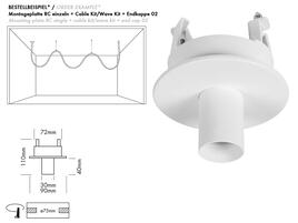 MONTAGEPLATTE RC EINZELN, OPAL SHAPE, weiss