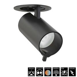 SMART RECESSED SPOT DUAL SENSOR - 30W, 230VAC, 20°, schwarz, Auto CCT