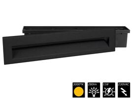 WALL LIGHT REC STAIR+, 230 VAC, schwarz, WW